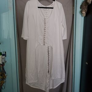 K. Glam White High Low Top 3XL